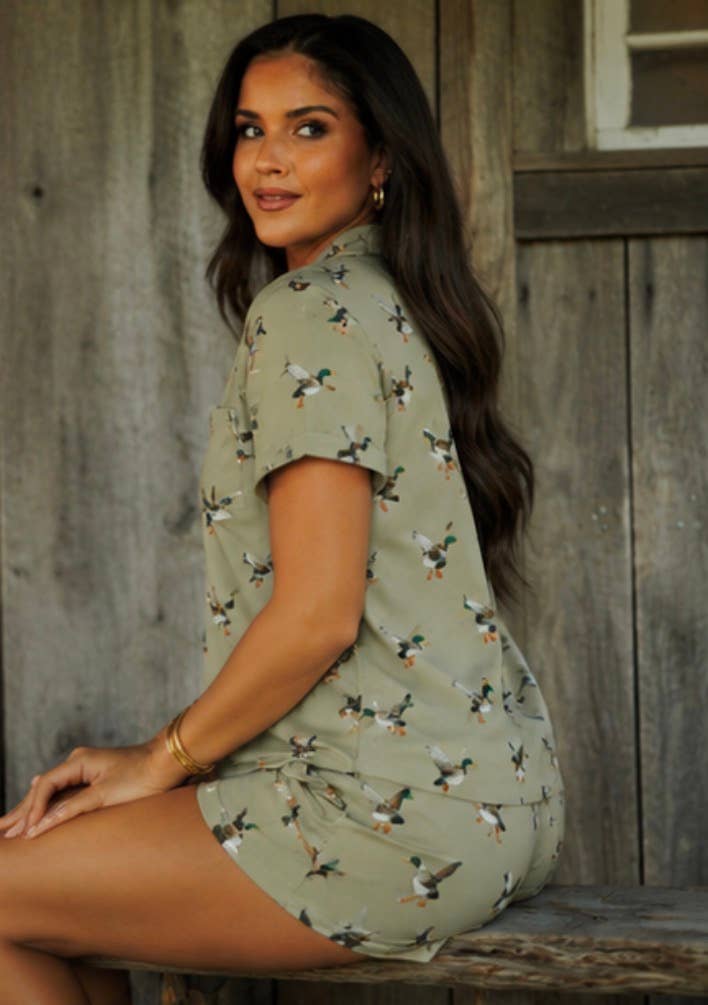 Green Duck Pajama Set