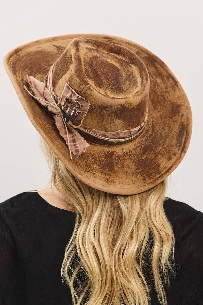 Amarillo Dust Taupe Vintage Felt Cowgirl Hat