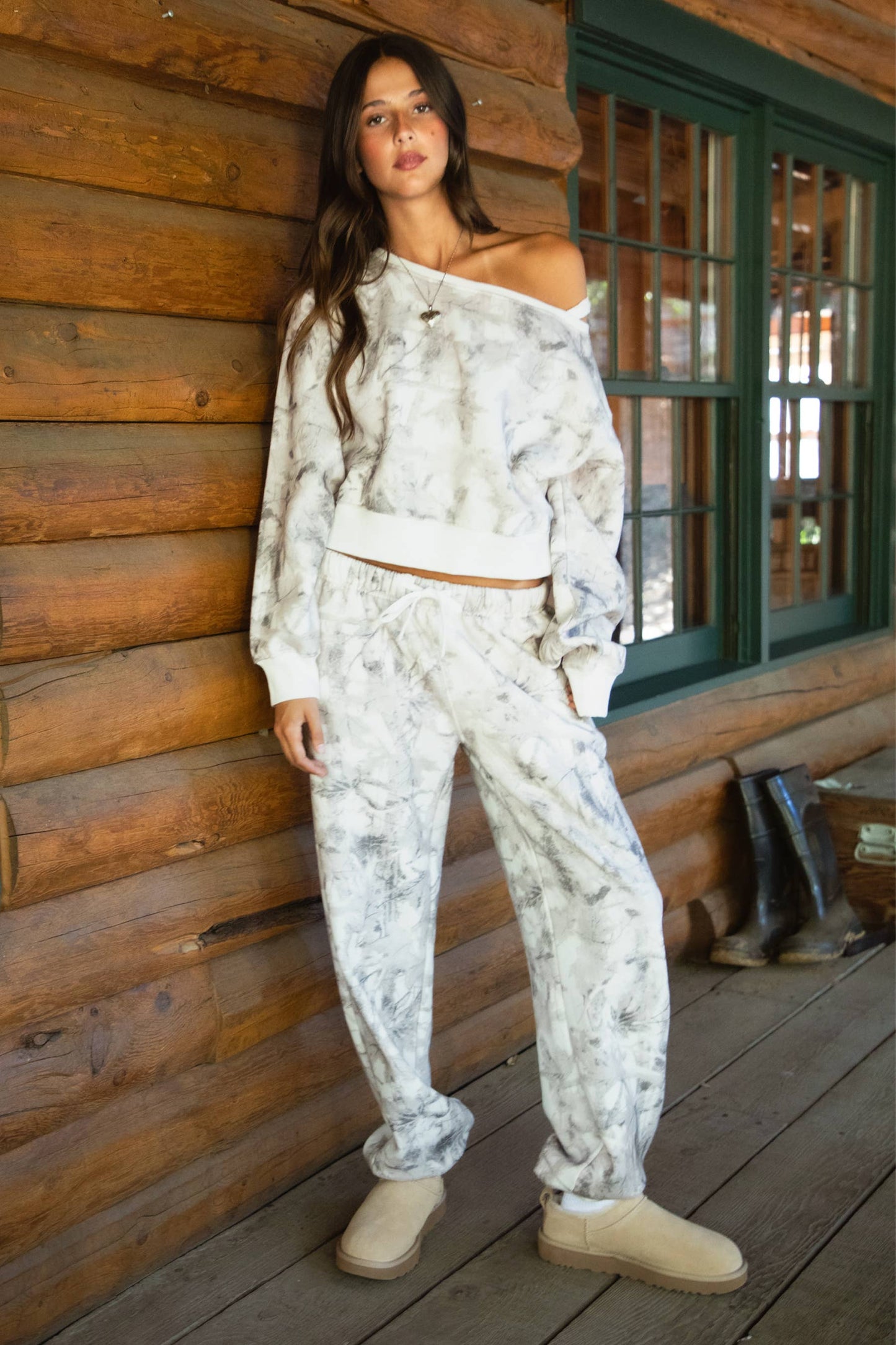AVERY Light Woodland Camo Lounge Fleece Sweatpants Joggers