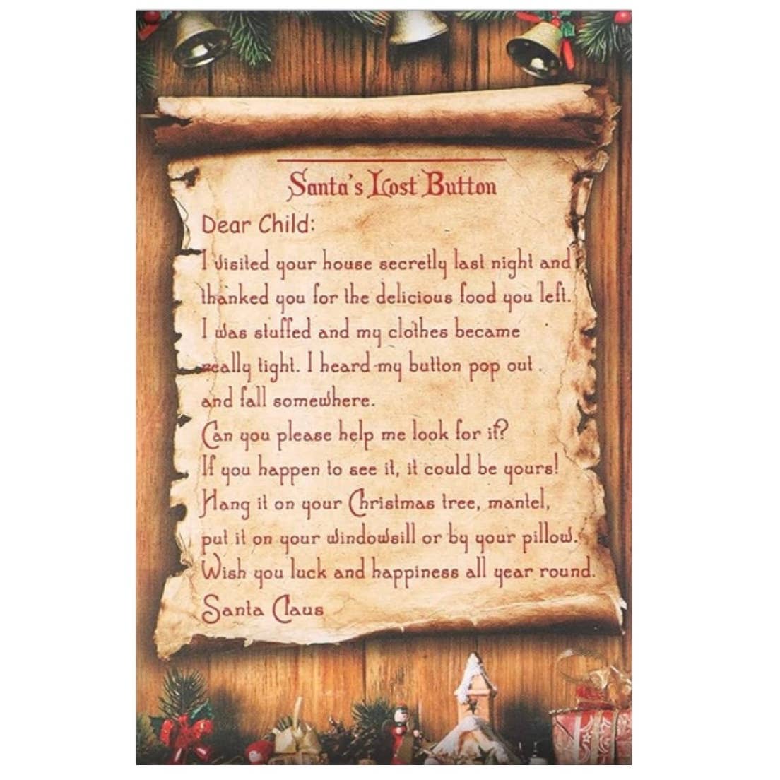 Santa's Lost Button Christmas Kit for Kids Holiday Tradition