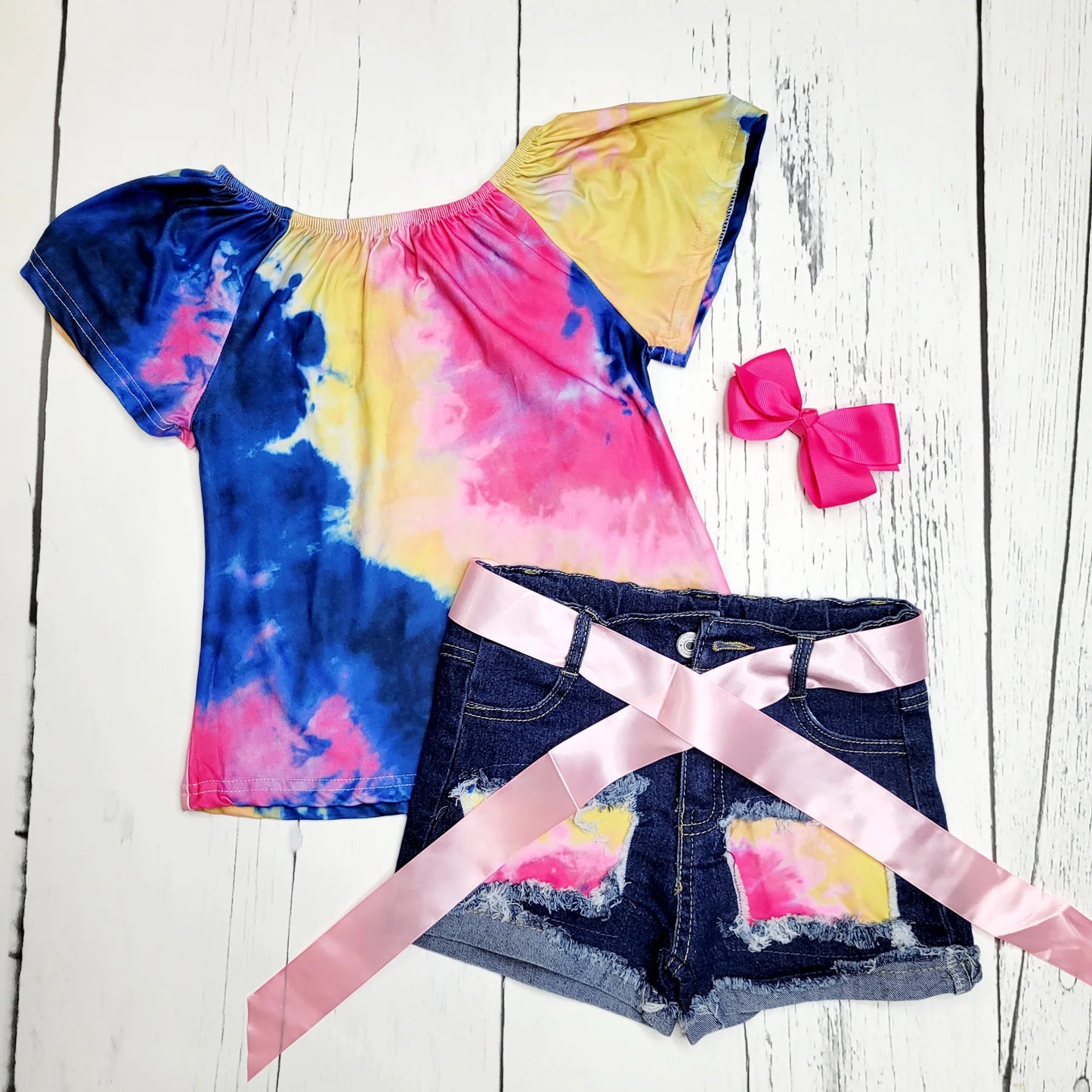 Neon Tie Dye Denim Set