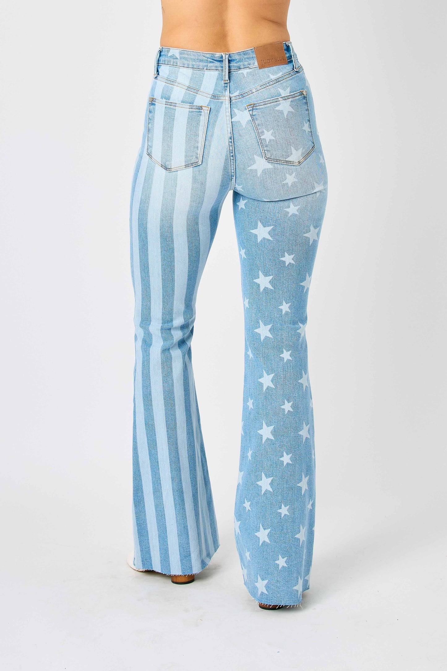Judy Blue HW Stars & Stripes Bleach Discharge Flare