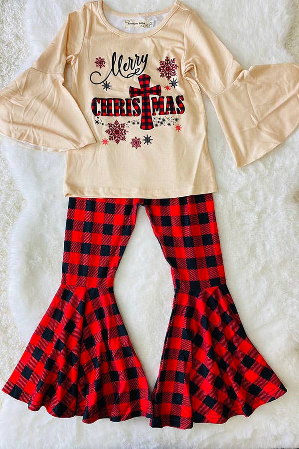 "Merry Christmas" snowflake top bottom 2pc set