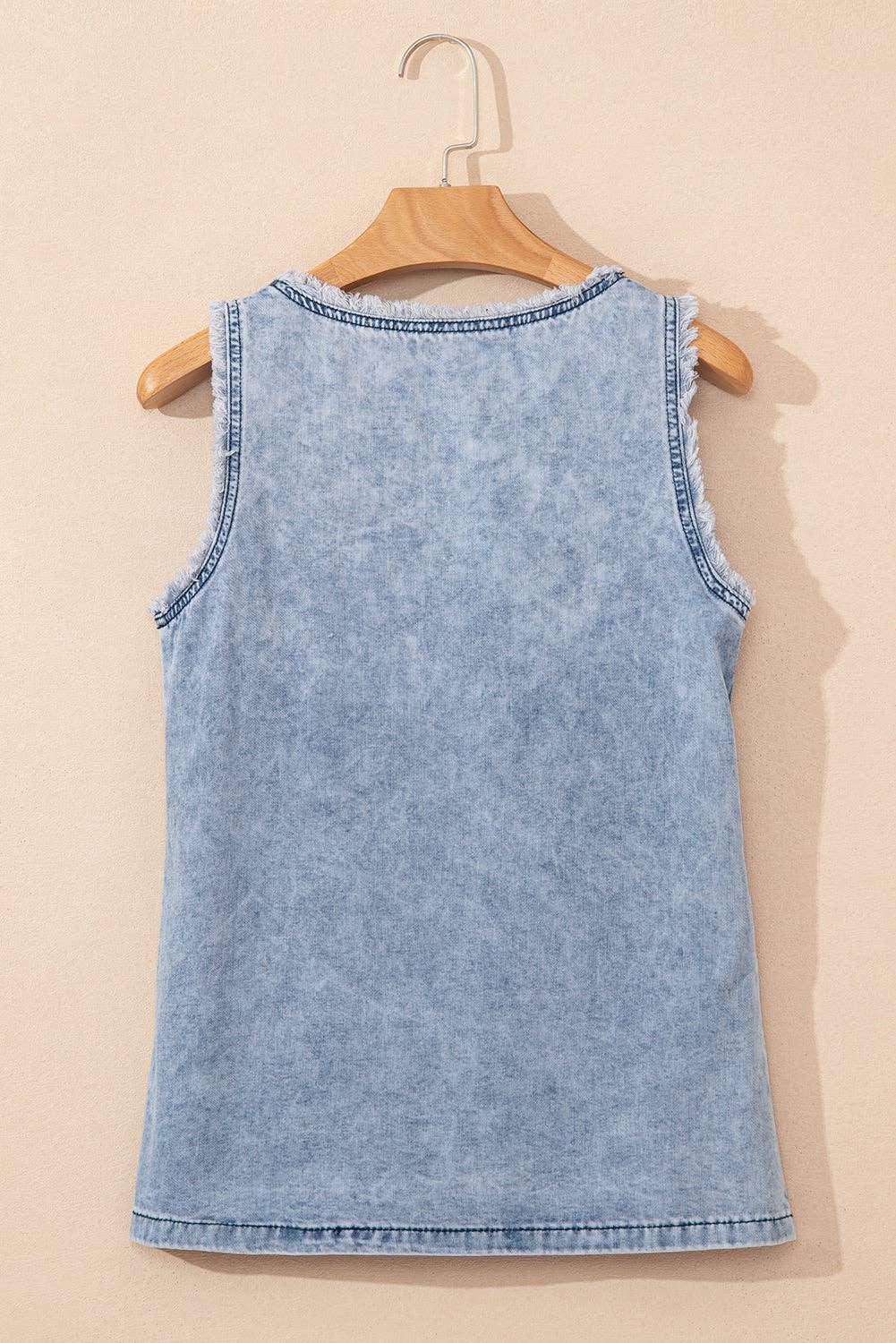 Denim Mineral Wash Sleeveless Top