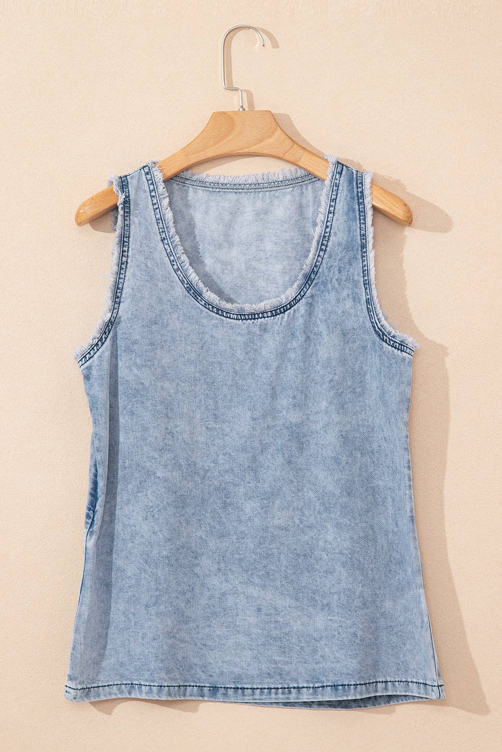 Denim Mineral Wash Sleeveless Top