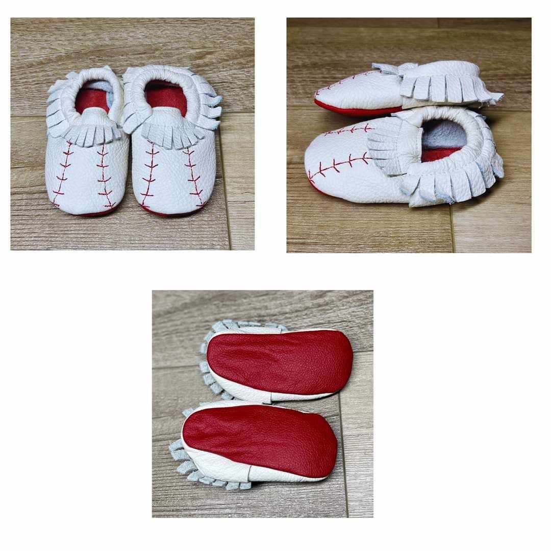 Leather Baseball Moccasins
