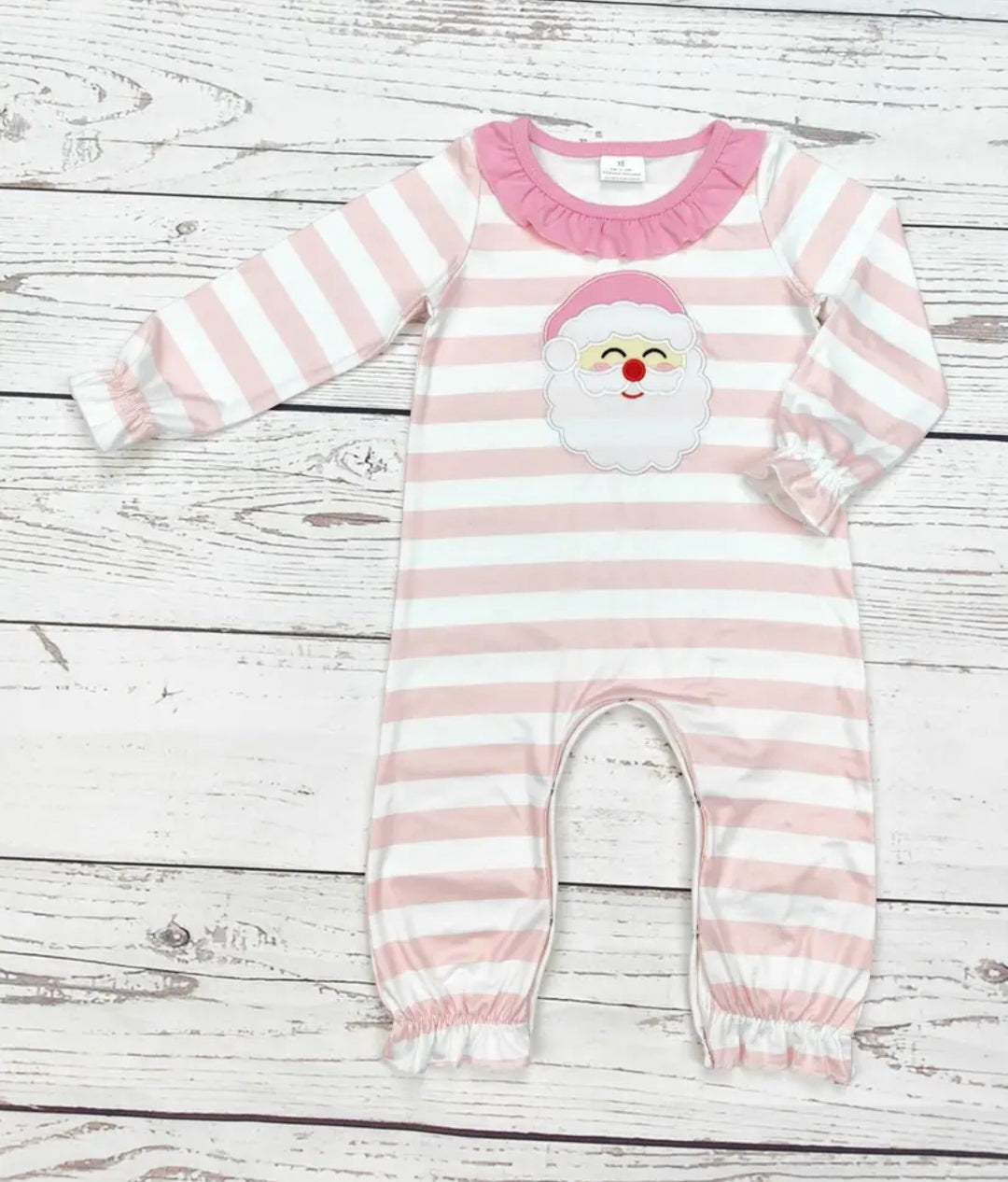 Baby Girl Santa Appliqué Christmas Romper