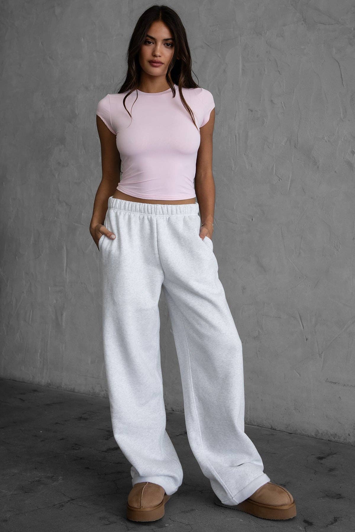 LANI Lightweight Fleece Wide Leg Sweatpants