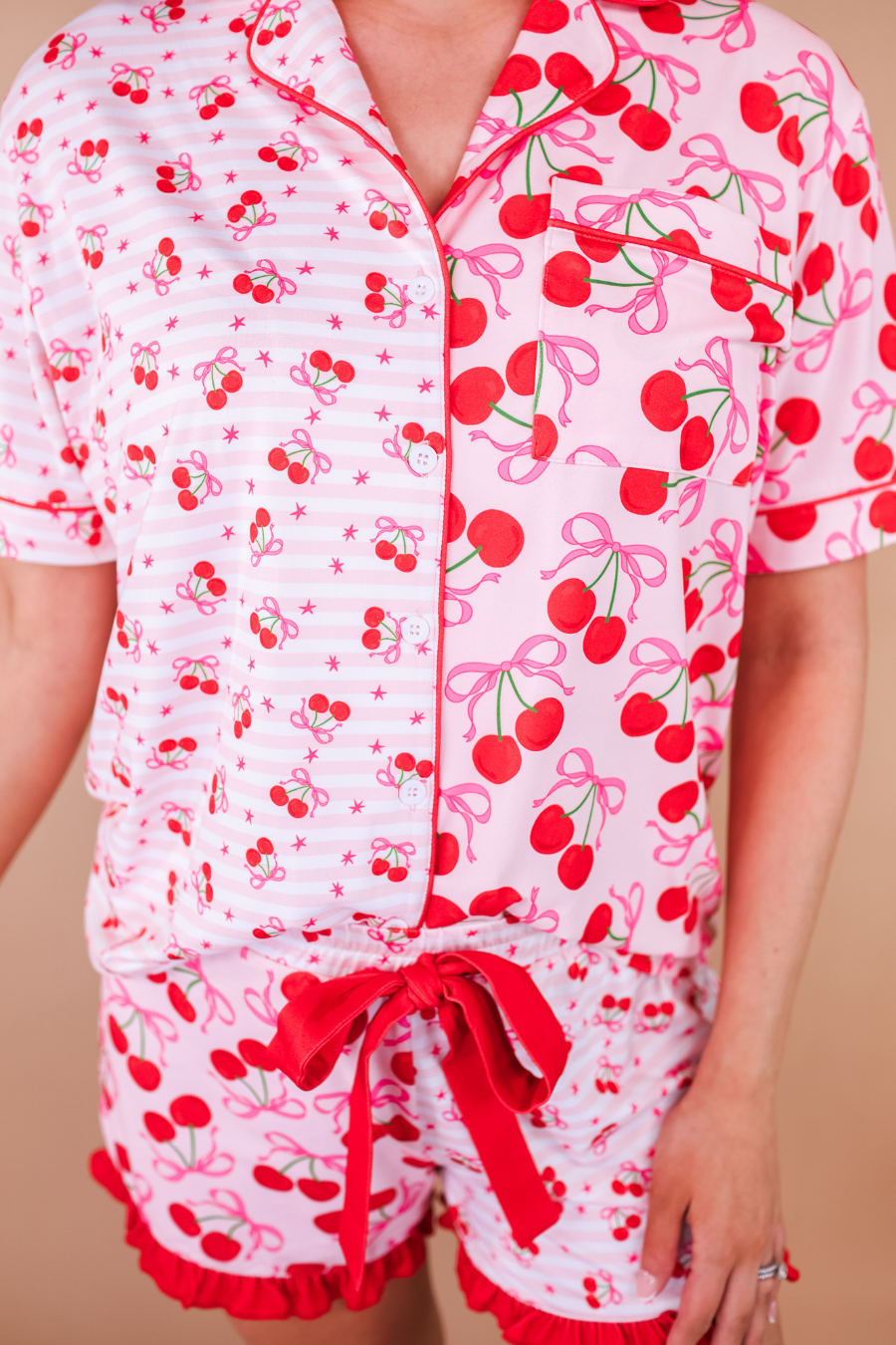 Cherry Bomb Ruffle Pajama Set