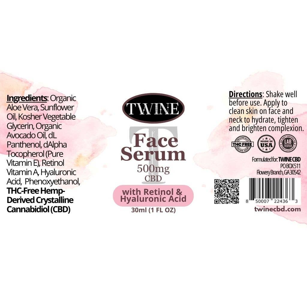 500mg CBD Face Serum with Retinol & Hyaluronic Acid 30ml