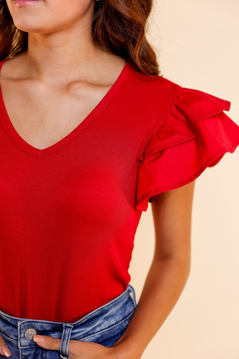 Love On Top Bodysuit in Red