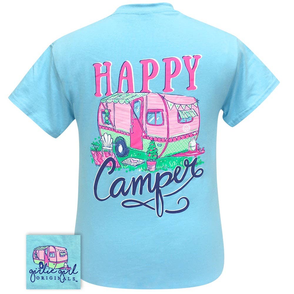 Happy Camper Summer Camping RV Short Sleeve Tee
