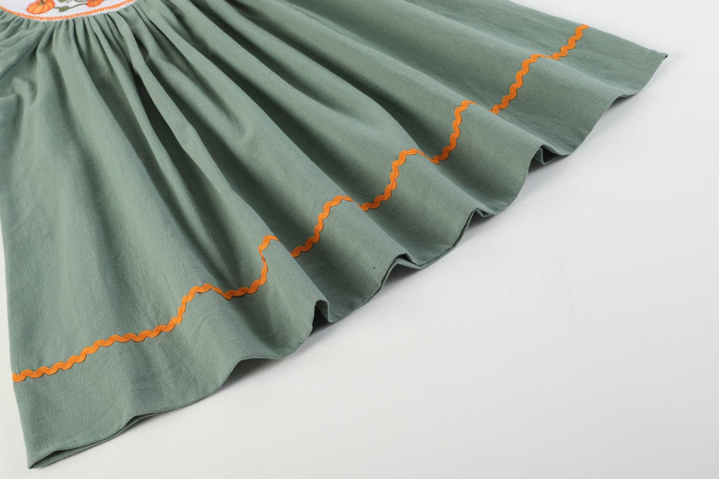 Lil Cactus Sage Green Pumpkin Smocked Bishop Dress