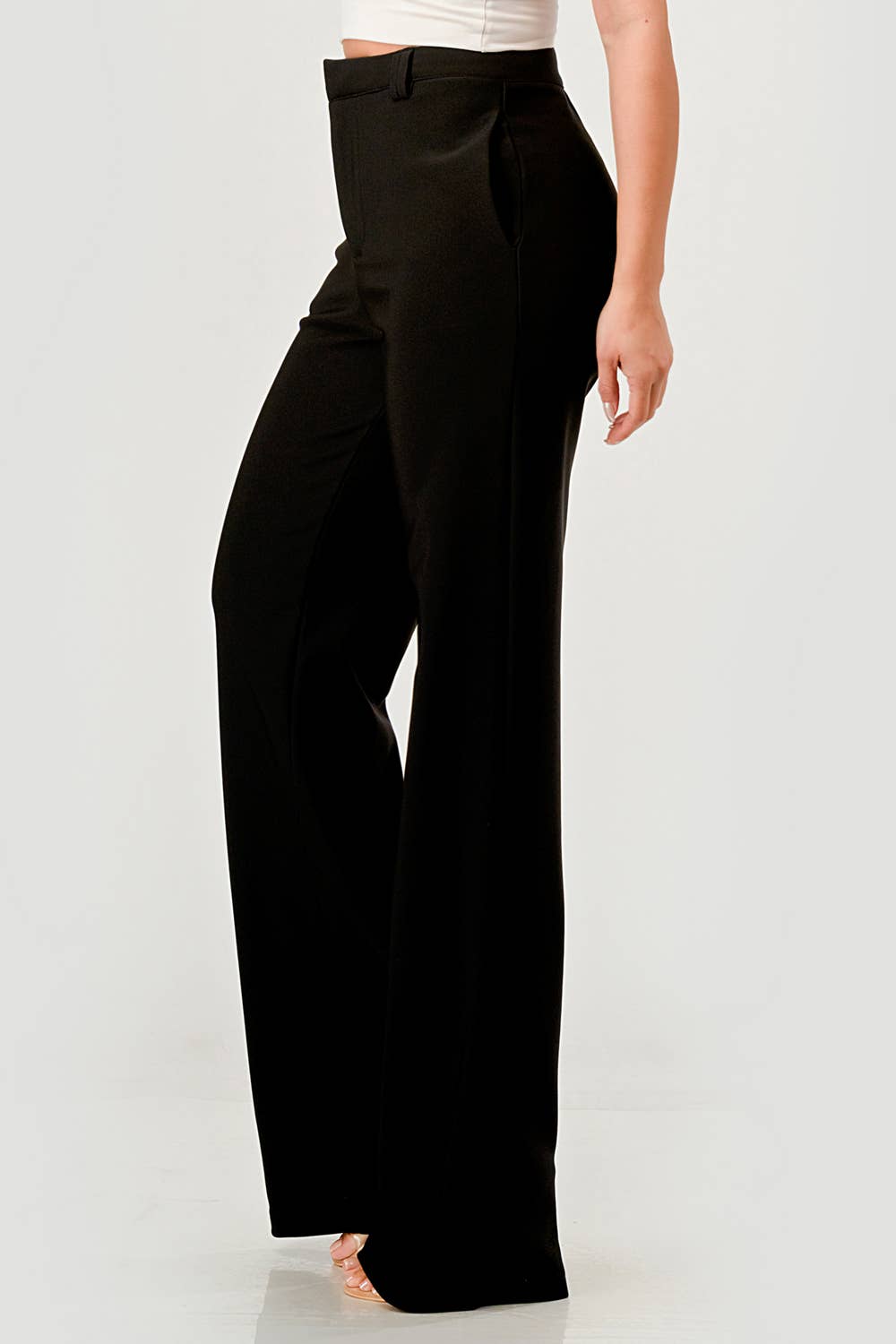Straight Leg Dressy Pants With Hook & Eye Closure
