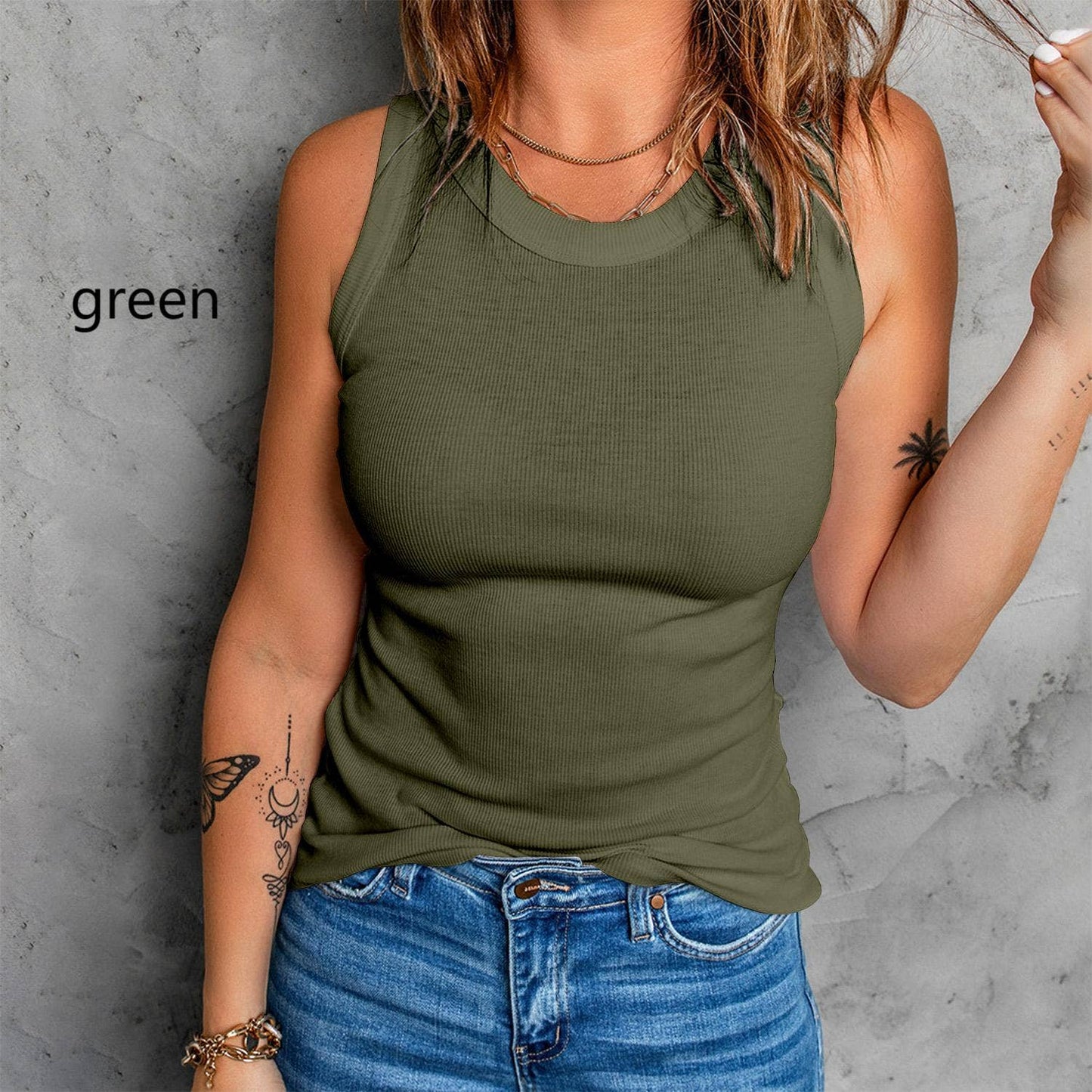 Sleeveless Basic Cami Tank Top