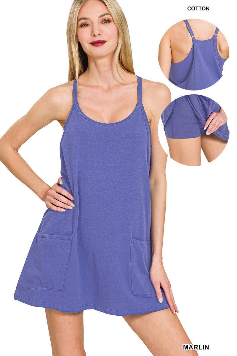 Zenana Mini Dress With Built In Romper Liner