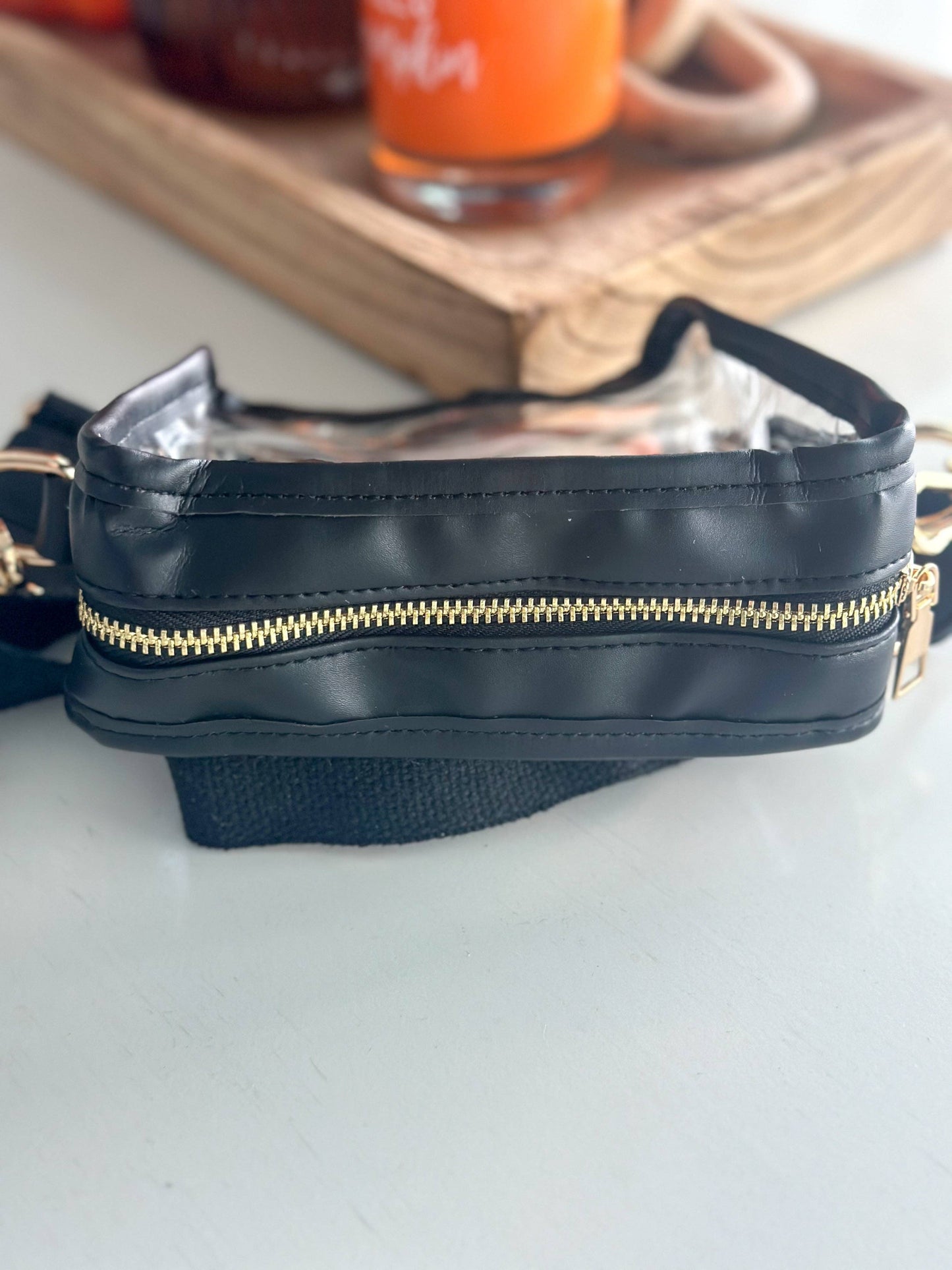 Chelsey Clear Stadium Bag "Black"
