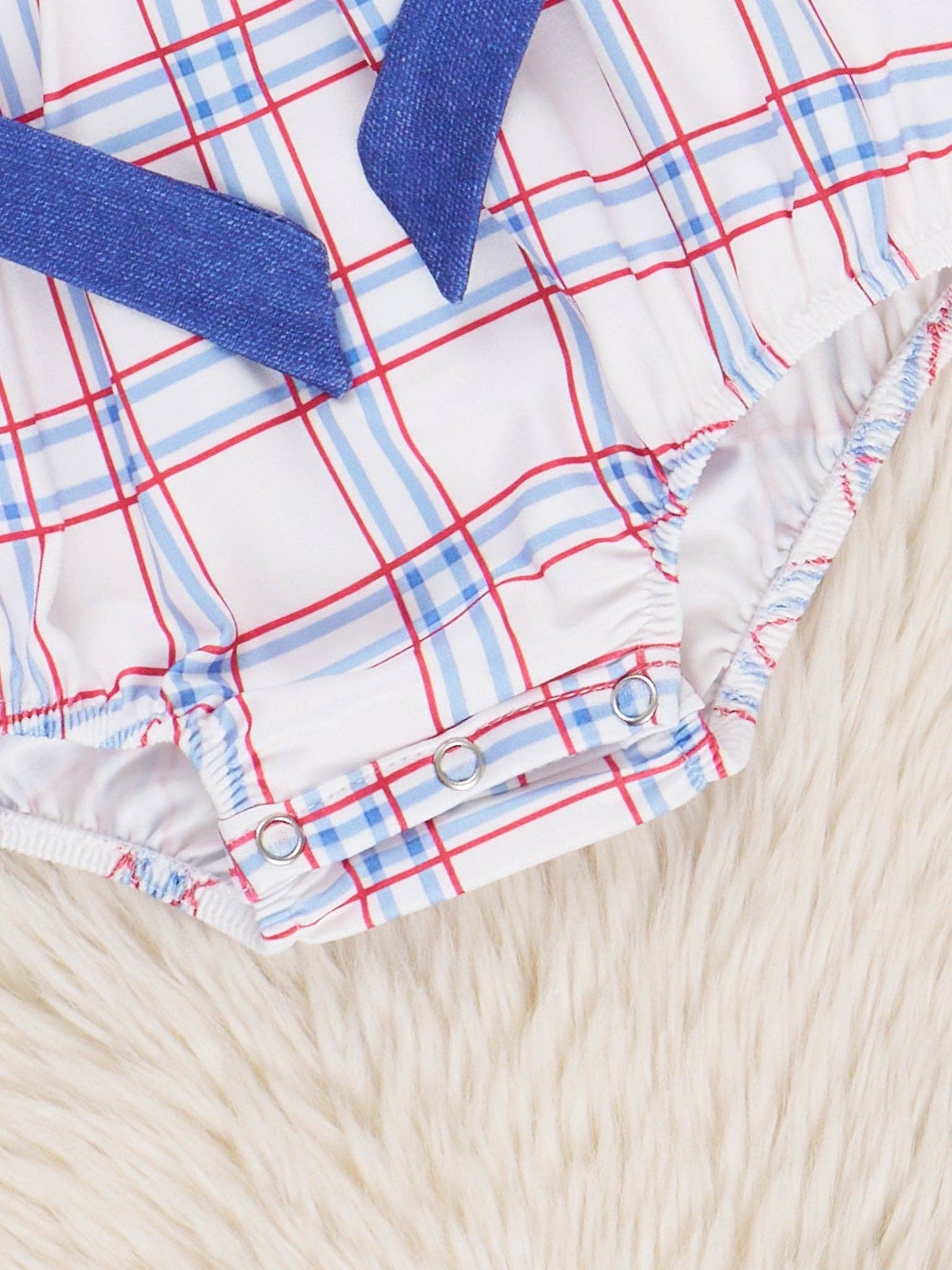 Patriotic Chickens Smocked Ruffle Bubble