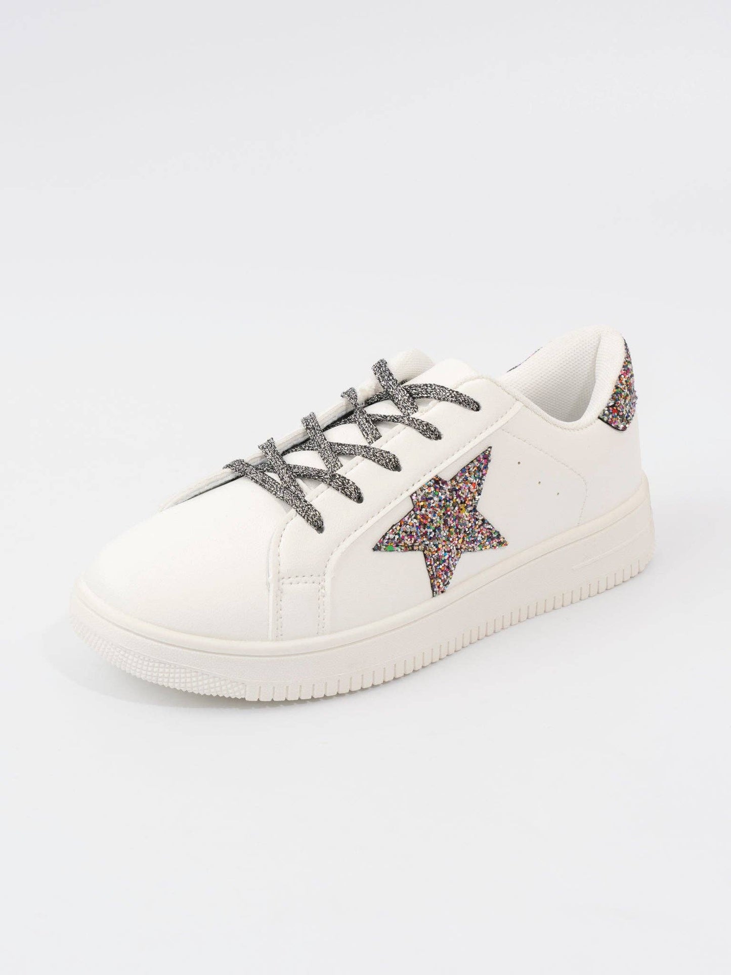 Mom's Sparkle Star Sneaker - Rainbow Glitter