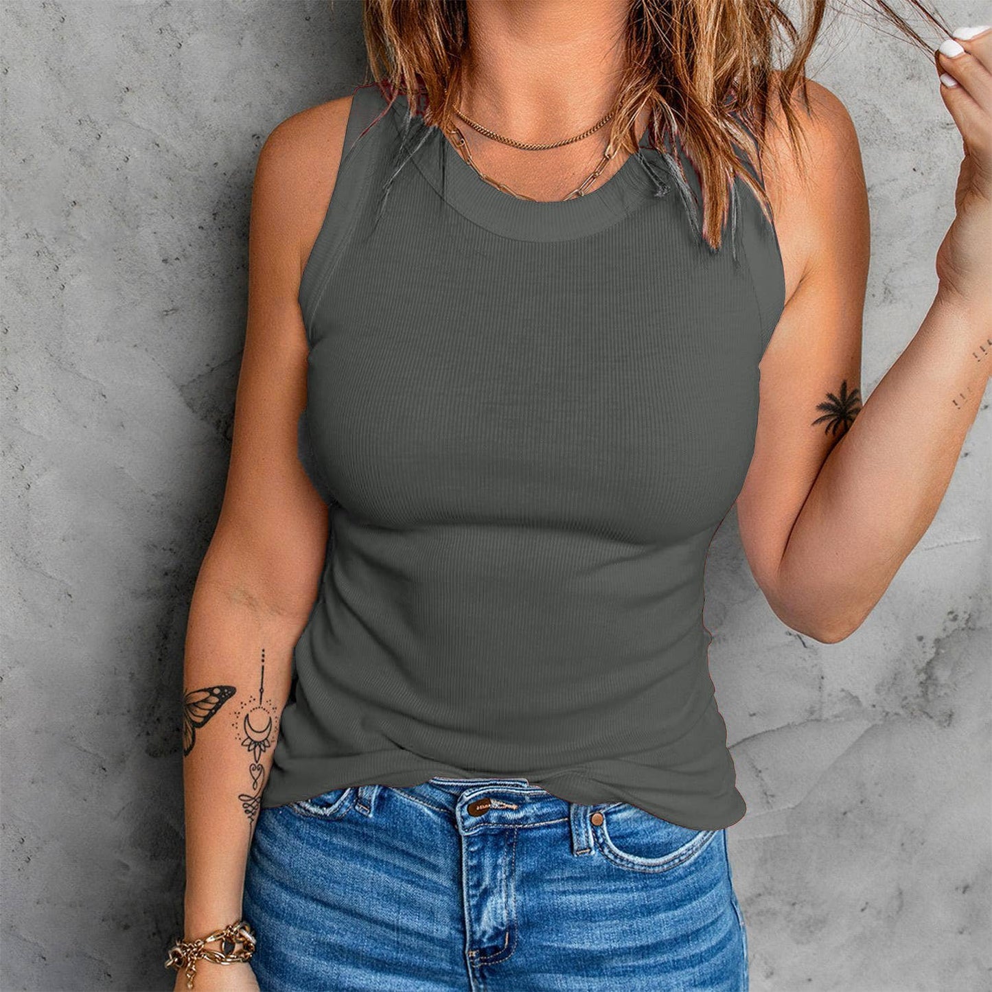 Sleeveless Basic Cami Tank Top