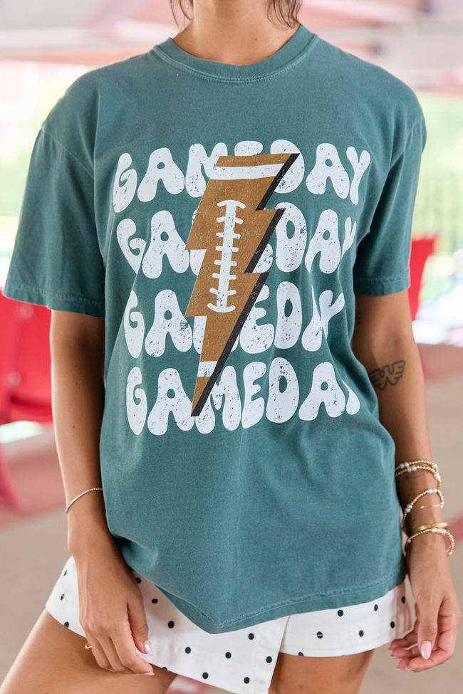 Gameday Football Dark Green Graphic Tee