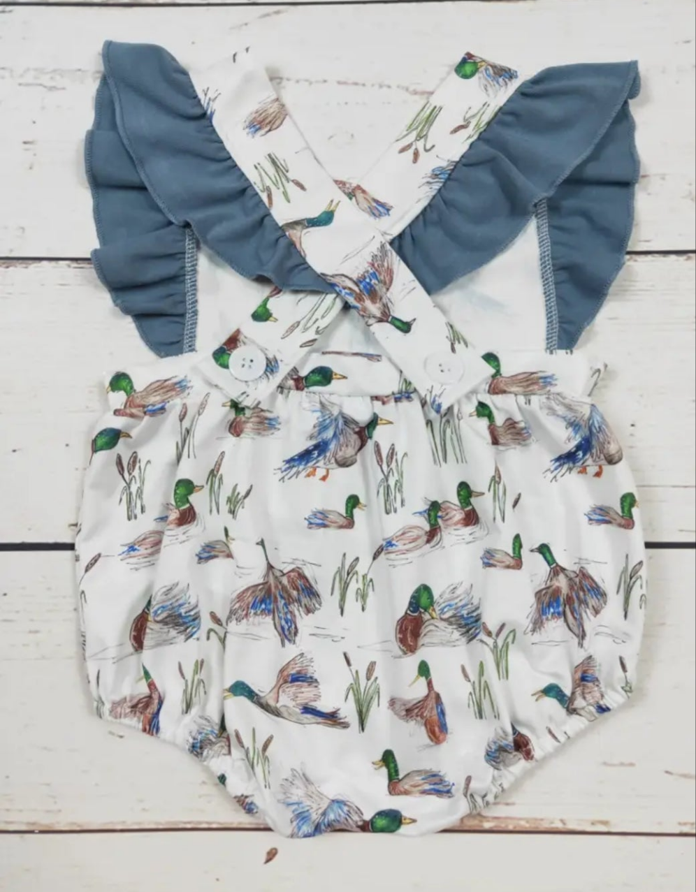 Duck Printed Baby Girls Romper