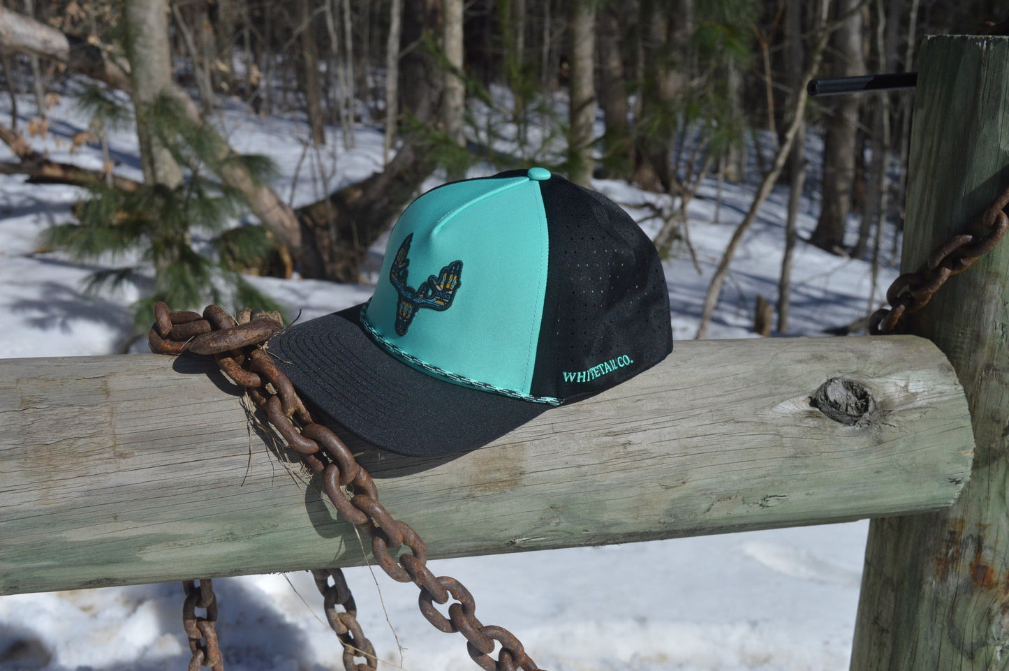 Whitetail Co. Western Buck Skull Teal Low/Mid Profile Trucker