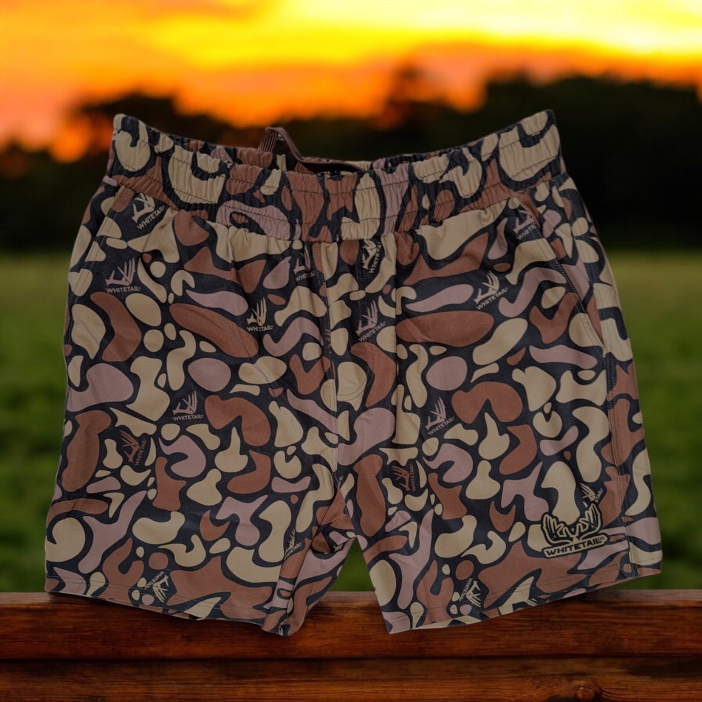 New!!! Whitetail Co. Hunt Camp Shorts Faded Old Dark Camo