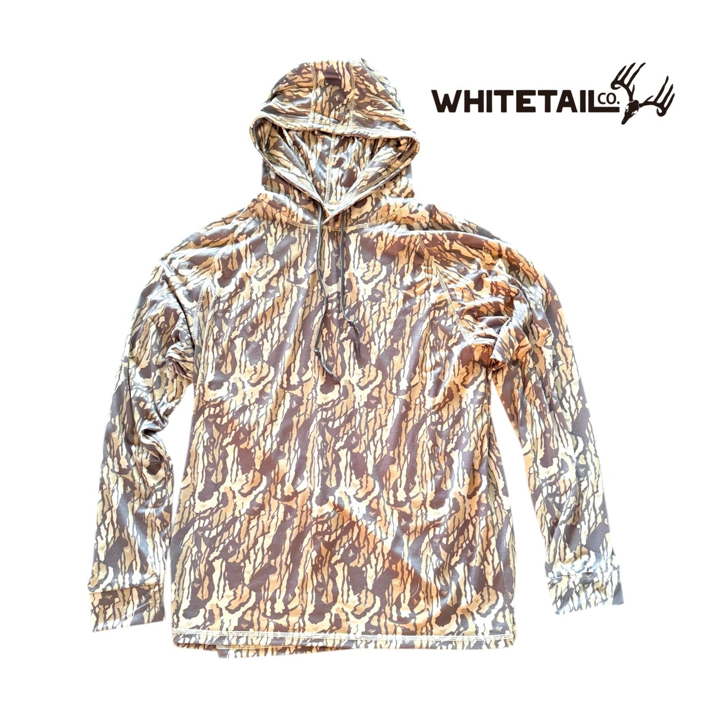 New !!! Whitetail Co. RUT Lightweight Hoodie Faded Old Tree Bark