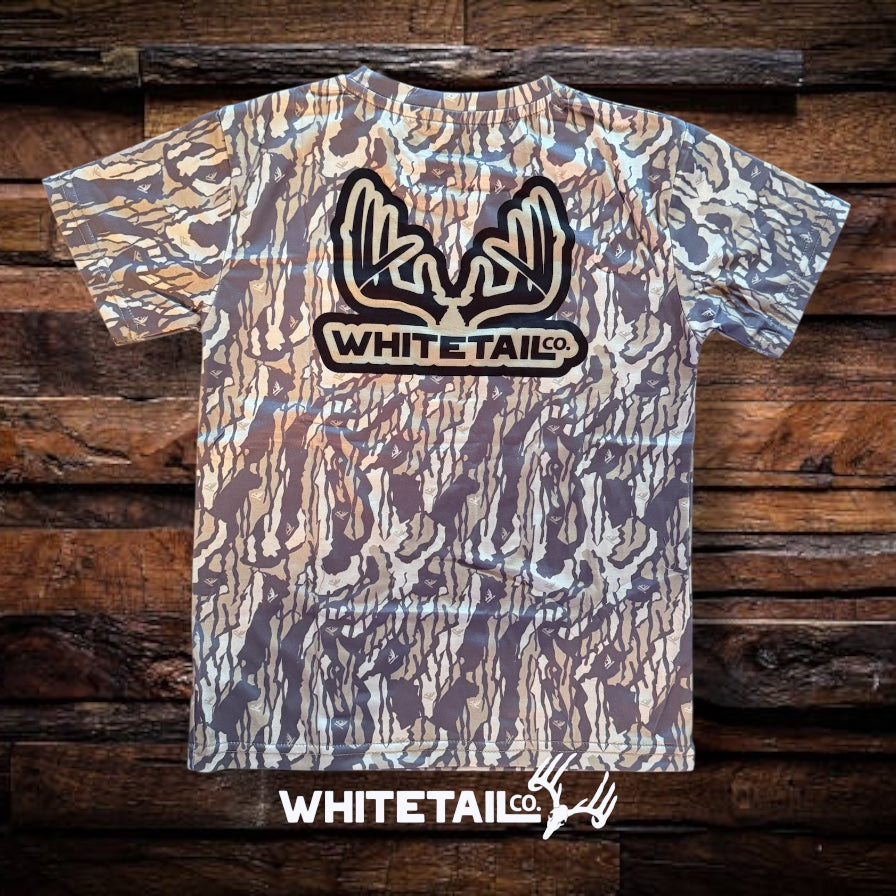 New !!! Whitetail Co. Youth Old Tree Bark Camo Faded Pocket Tee