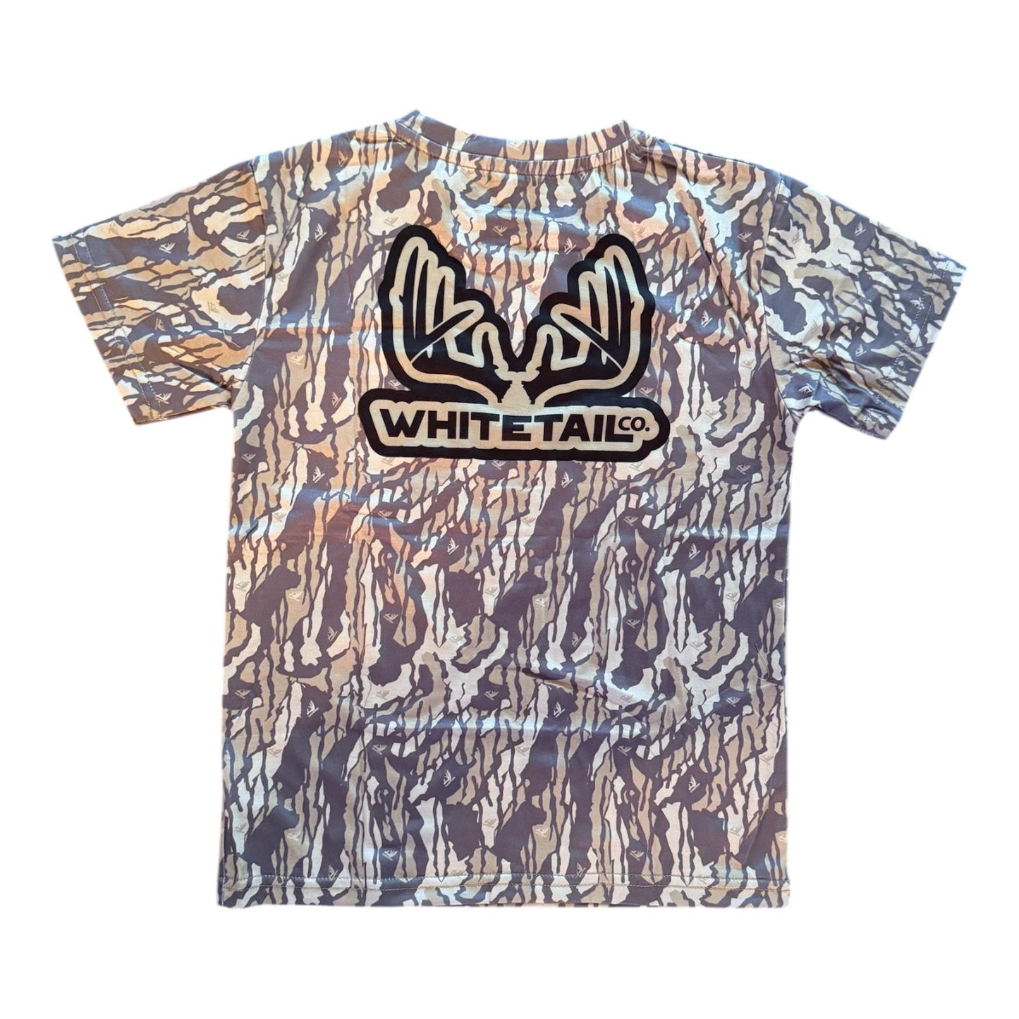 New !!! Whitetail Co. Youth Old Tree Bark Camo Faded Pocket Tee