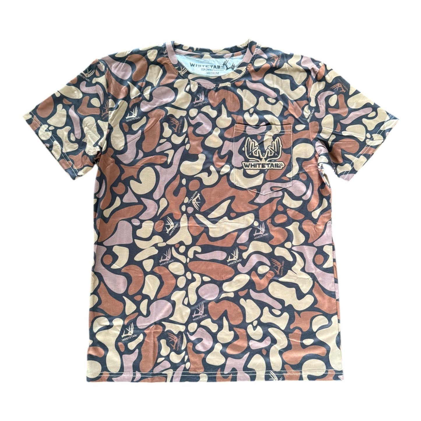New !!! Whitetail Co. Old Dark Duck Camo Faded Pocket Tee