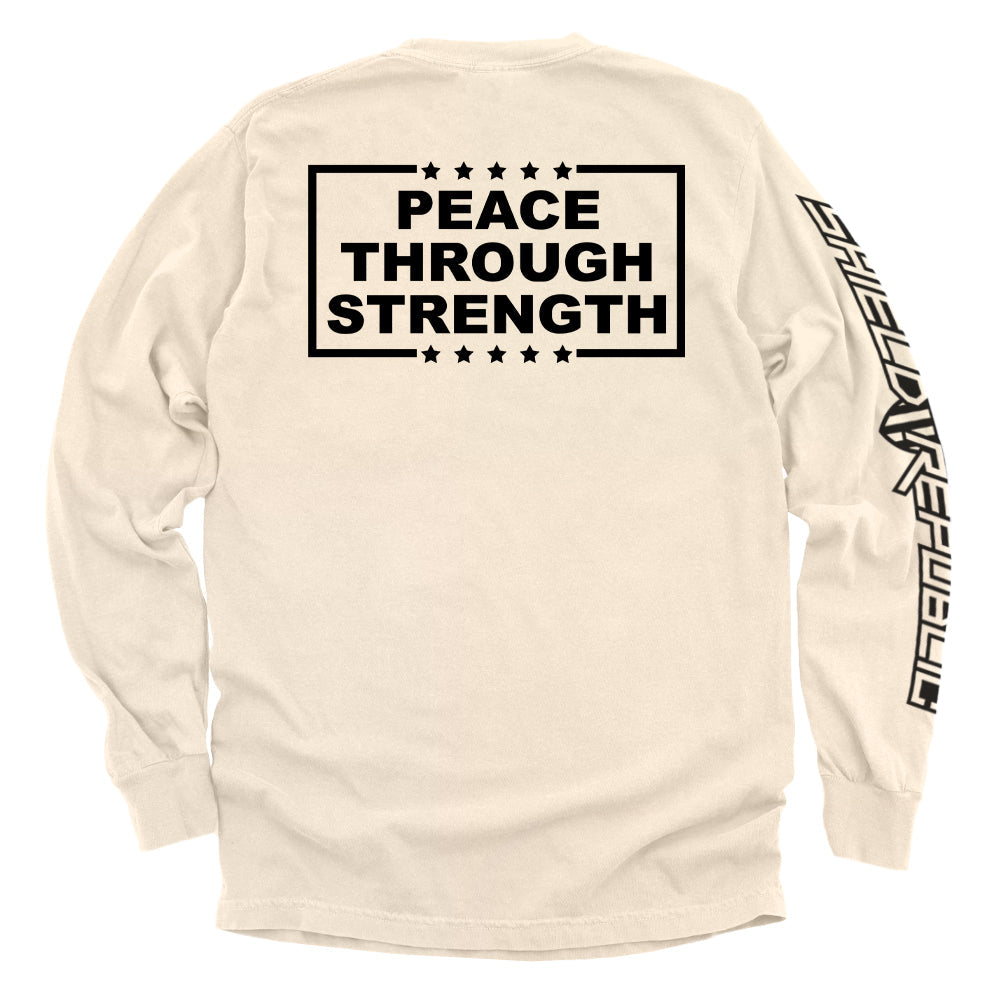Shield Republic Peace Through Strength White