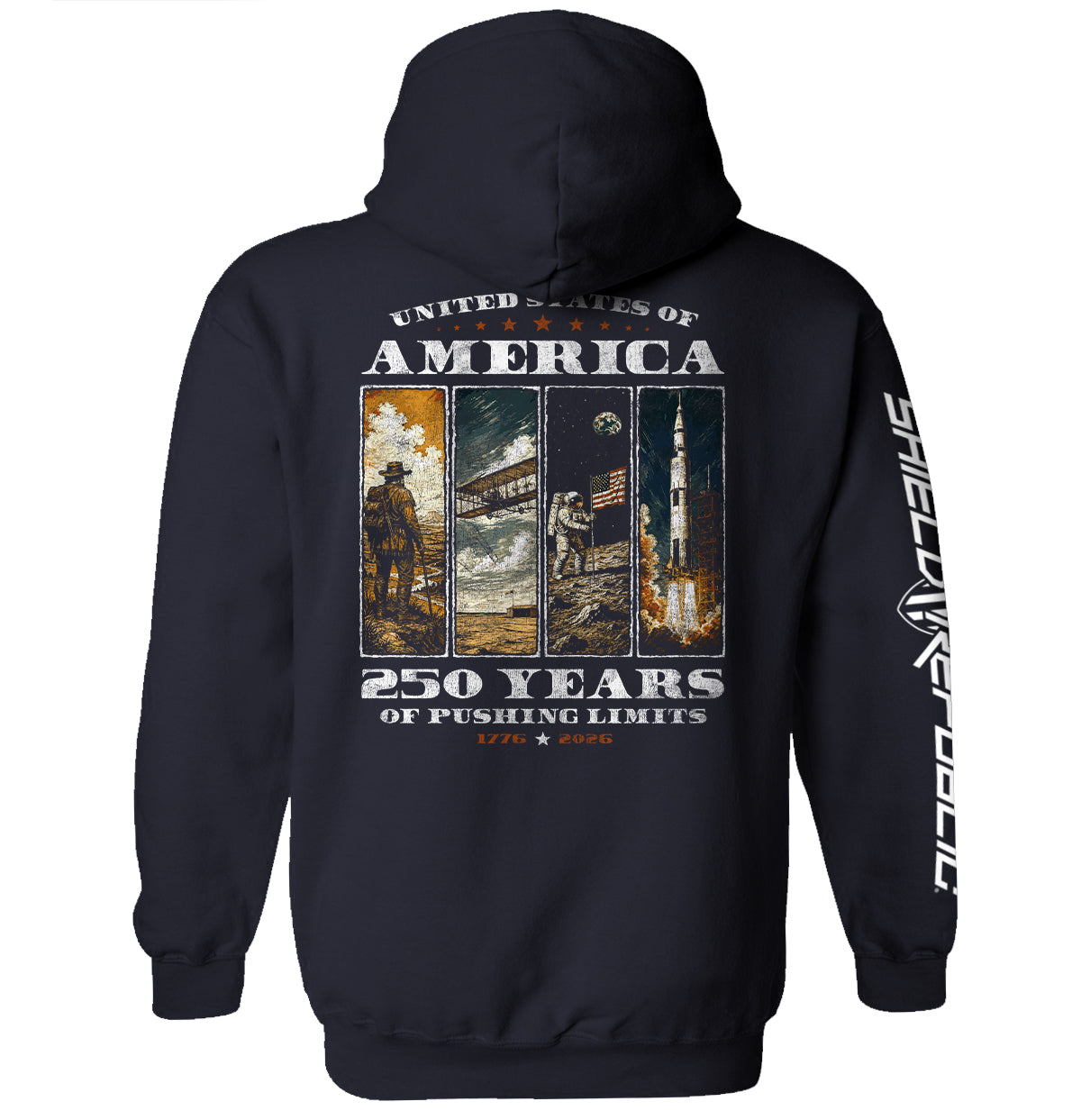 Shield Republic USA 250 Years of Pushing Limits
