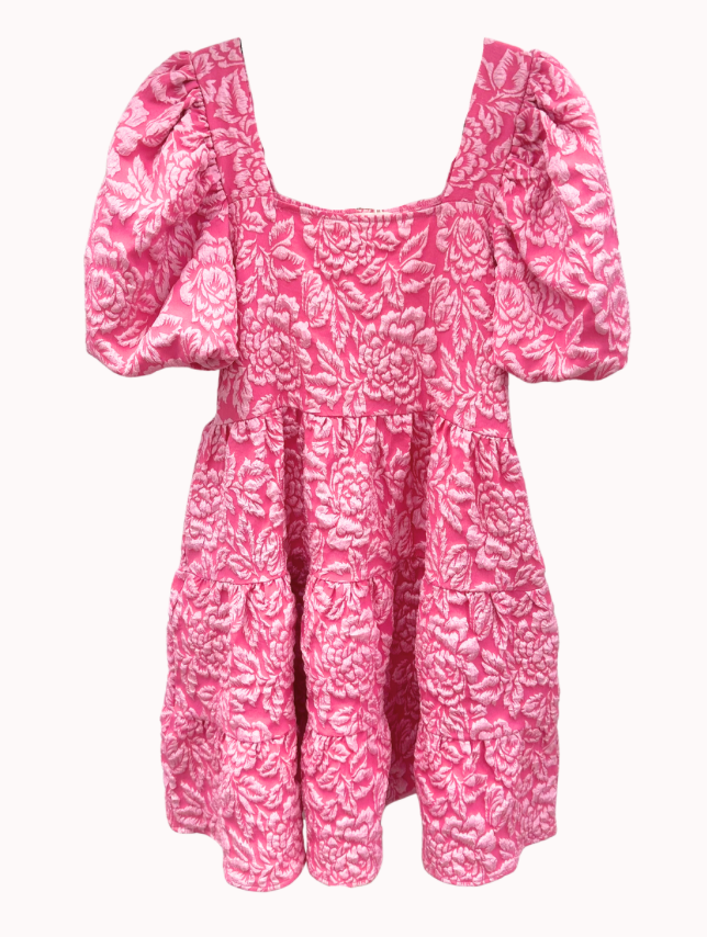 Grace & Emma Dolly Doll Jacquard Dress, Pink