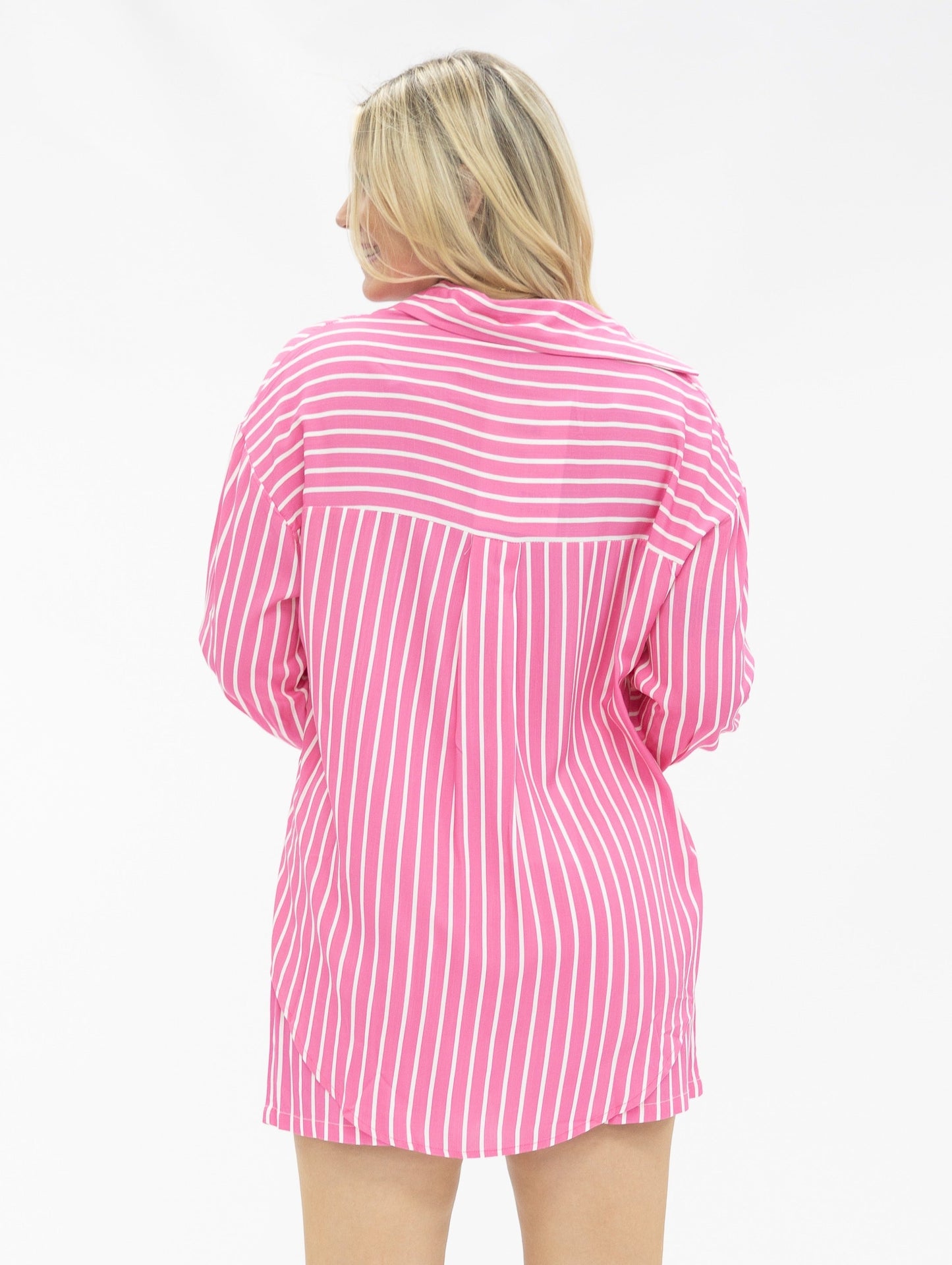 Grace & Emma Kathryn Classic Button-Up, Pink Stripes