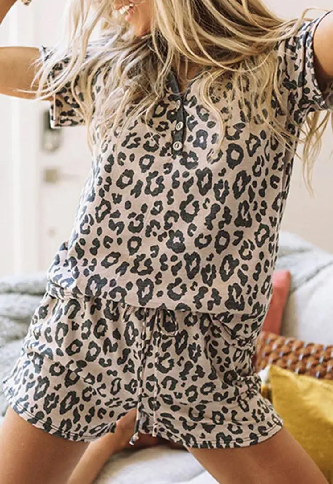Leopard Tee and Shorts Set