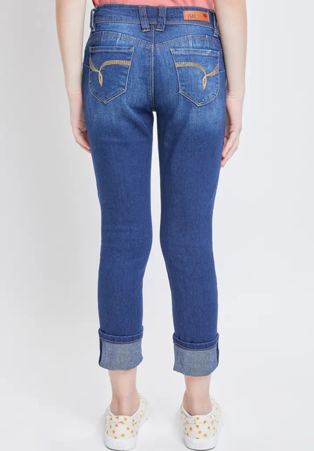 Girls Mid Rise Wide Cuff Skinny Jean- Back to School