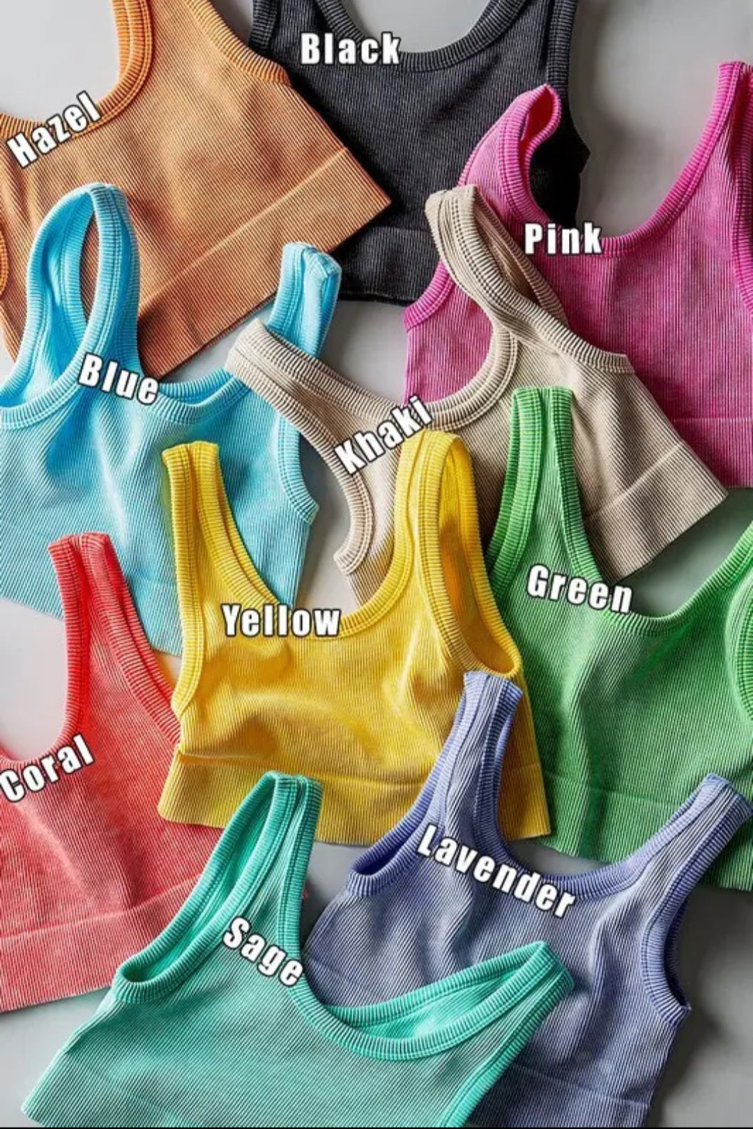 Mineral Wash Crop Rib Tank Top