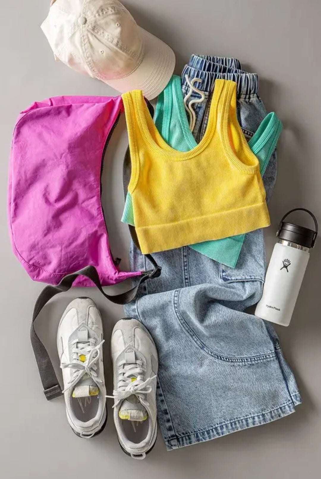 Mineral Wash Crop Rib Tank Top