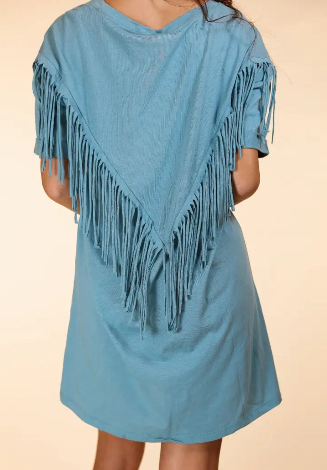 Just Leave Her Wild Fringe T-Shirt Dress