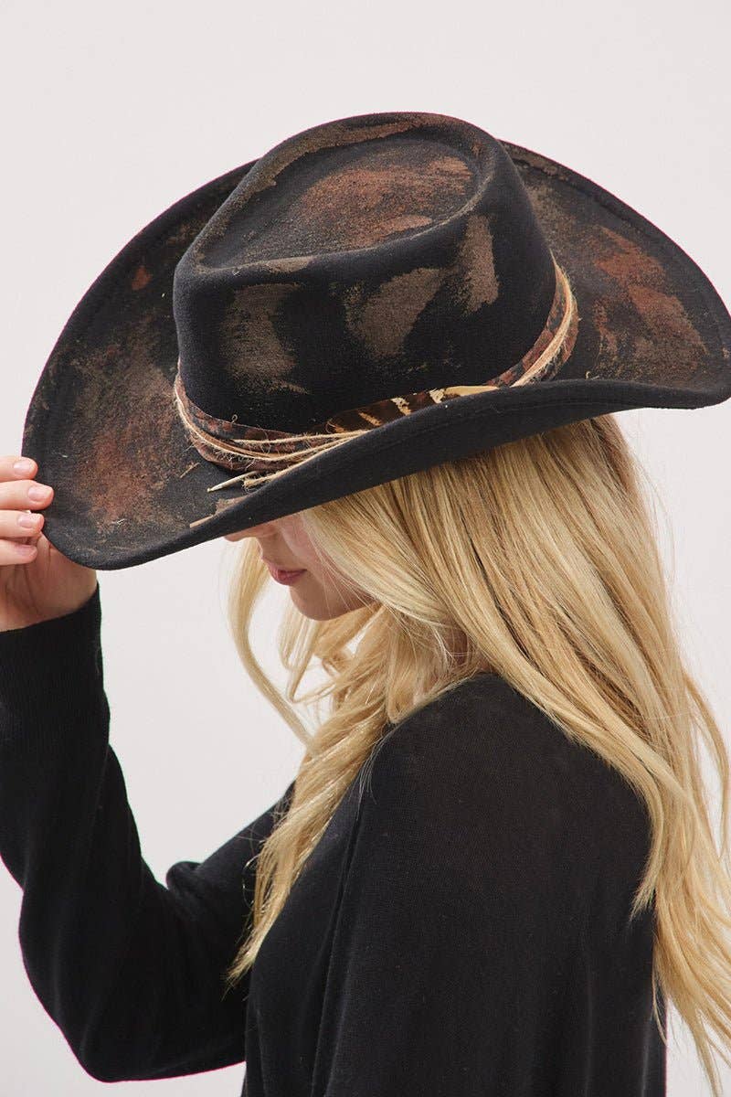 Rio Grande Rider Black Vintage Felt Cowgirl Hat