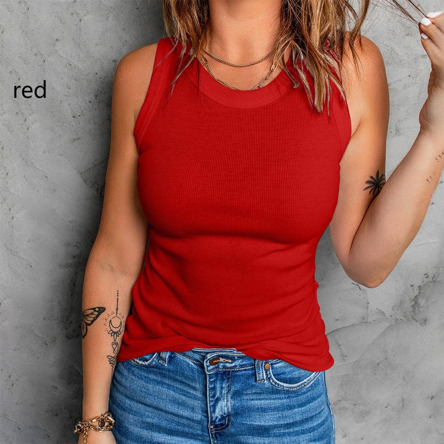 Sleeveless Basic Cami Tank Top