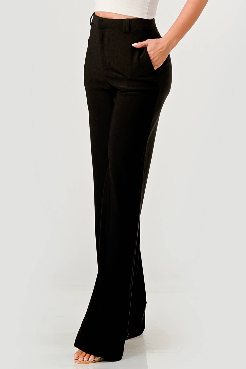 Straight Leg Dressy Pants With Hook & Eye Closure