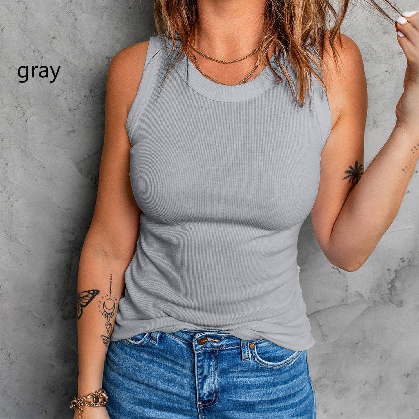 Sleeveless Basic Cami Tank Top