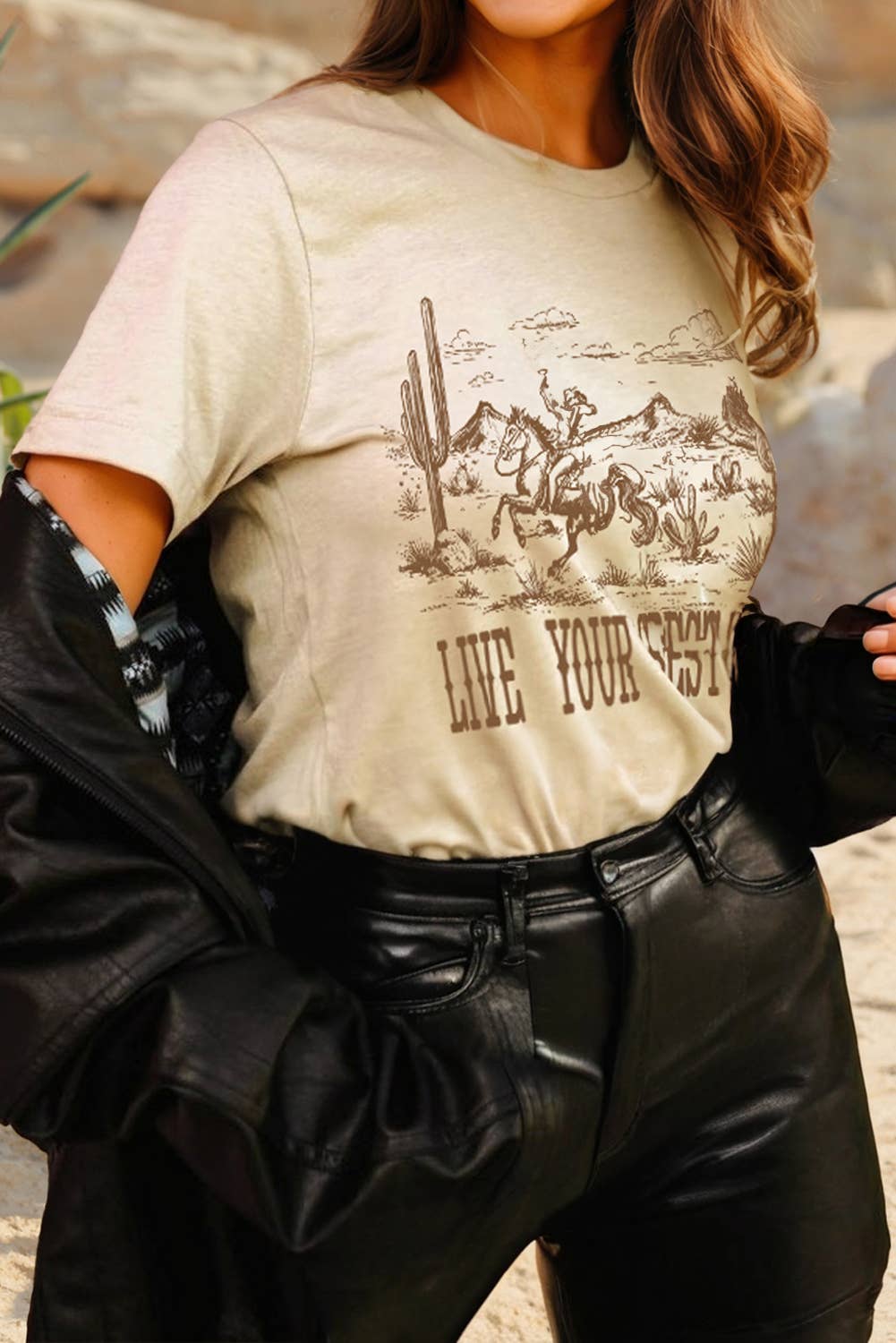 Crew Neck Western Graphic Tee