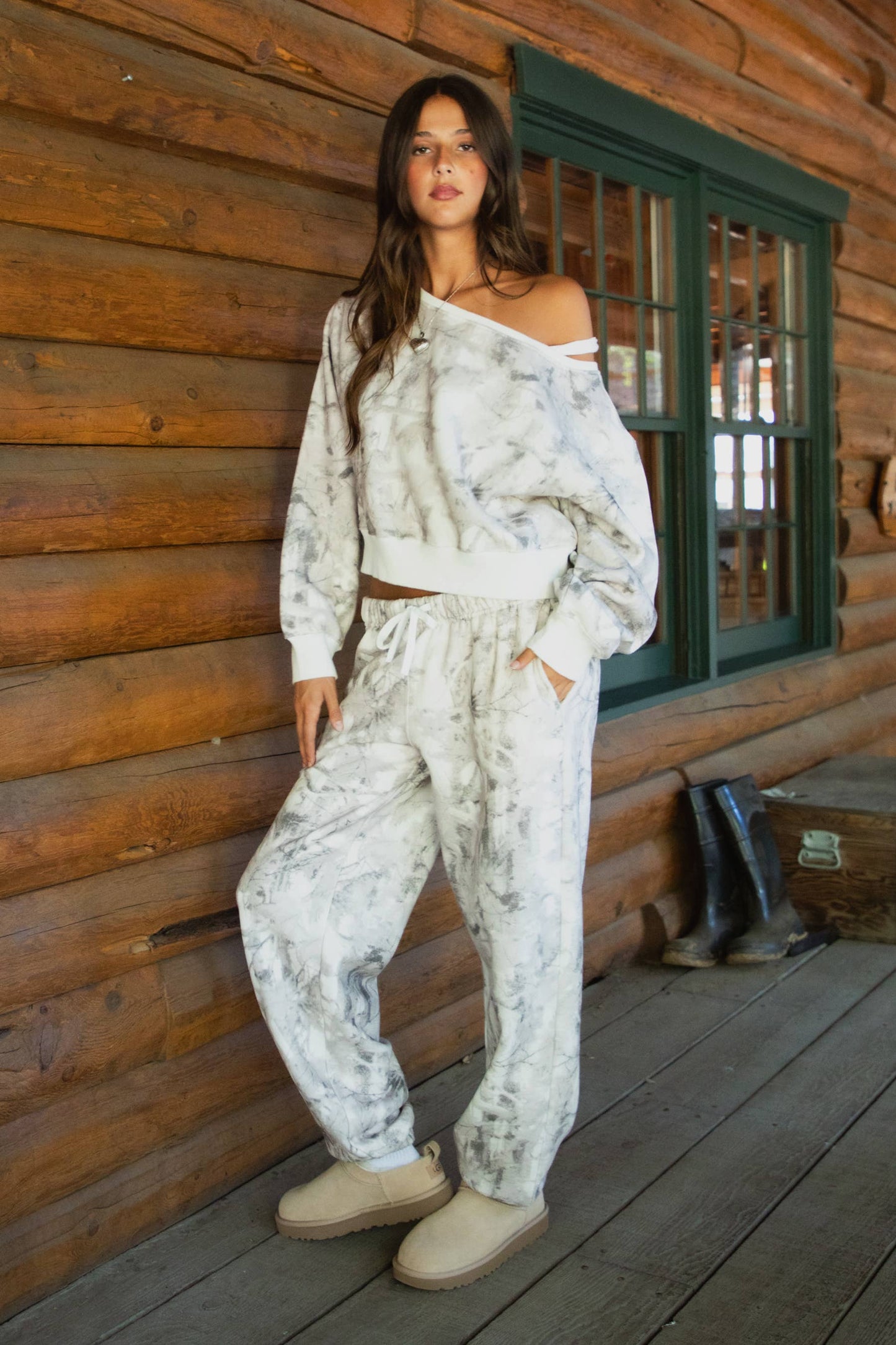 AVERY Light Woodland Camo Lounge Fleece Sweatpants Joggers