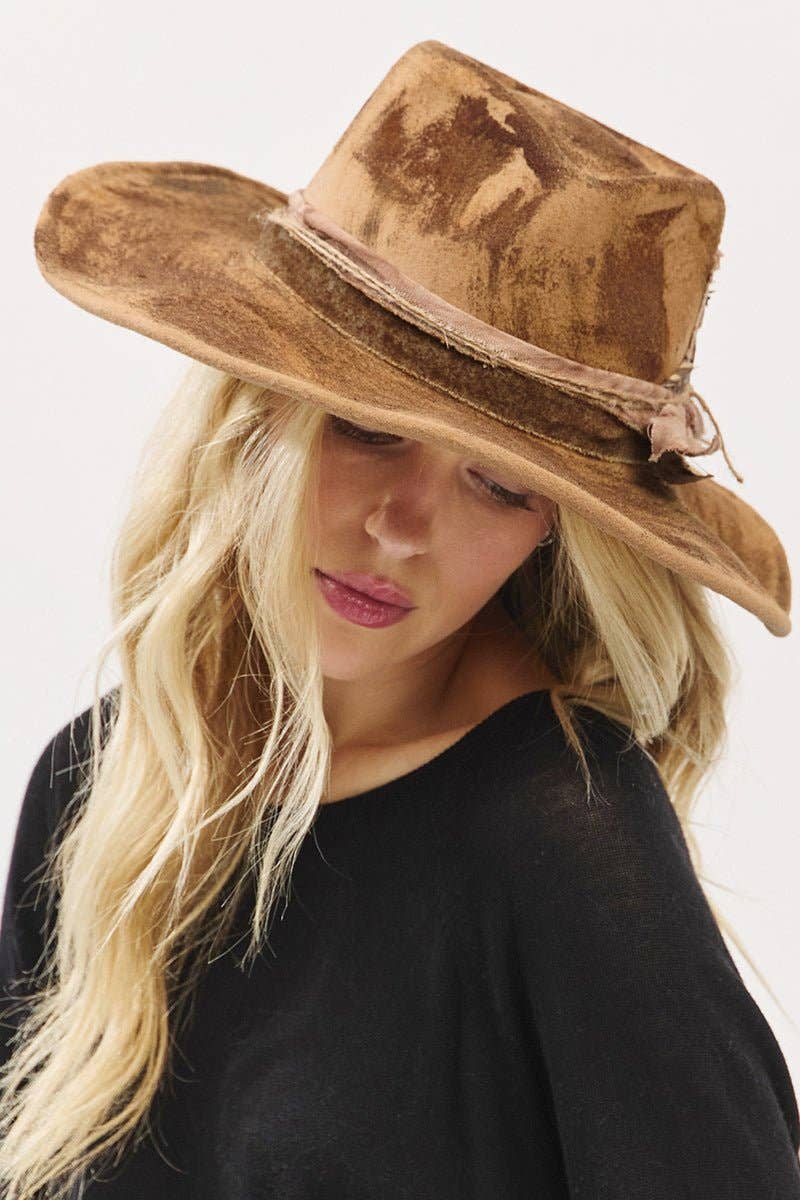 Amarillo Dust Taupe Vintage Felt Cowgirl Hat