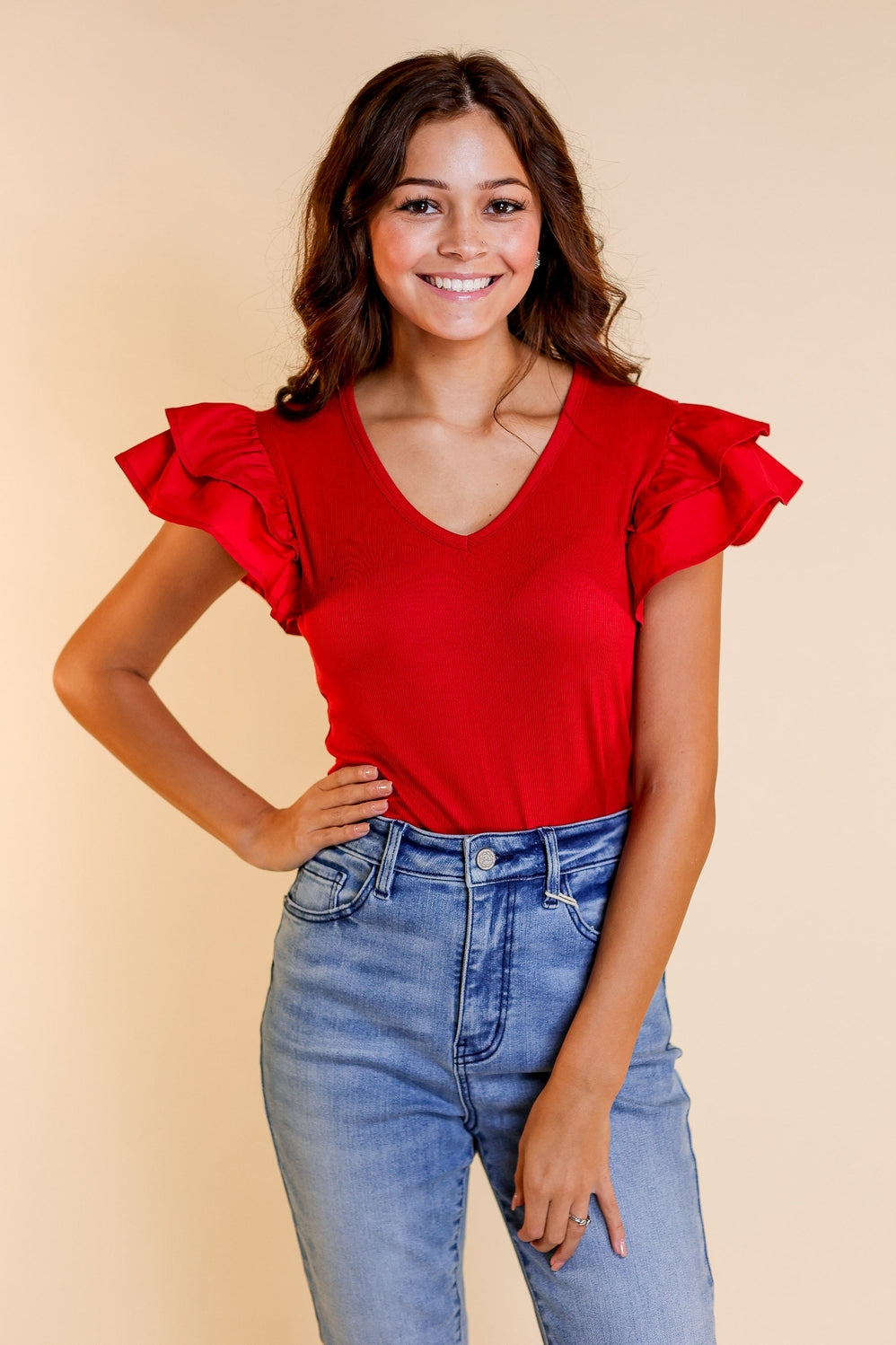 Love On Top Bodysuit in Red