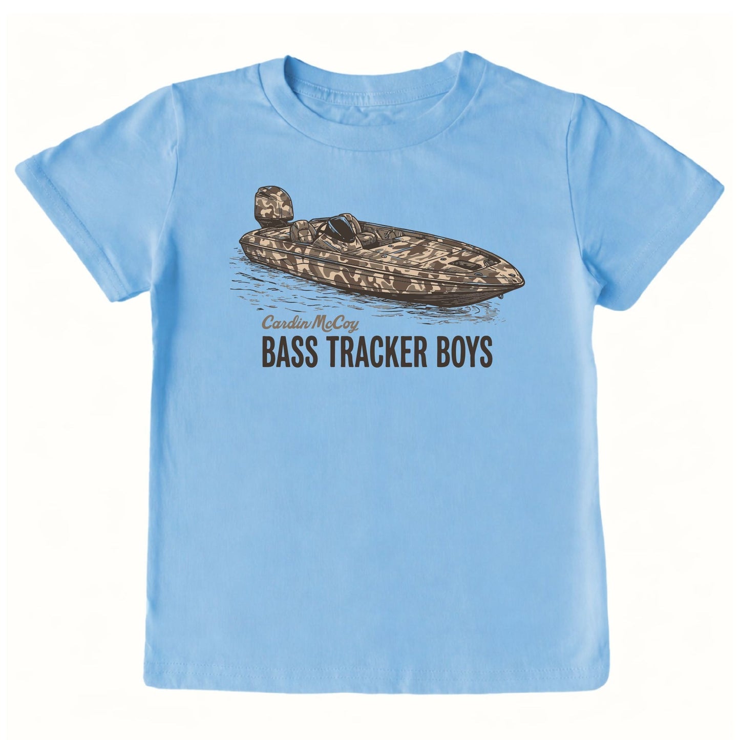 Cardin McCoy Kids' Bass Tracker Boys Front Short Sleeve Tee - Light Blue